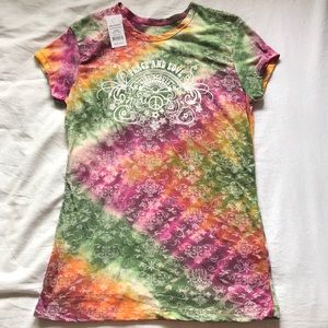 NWT Girl Scout Tie Die Peace and Love Shirt